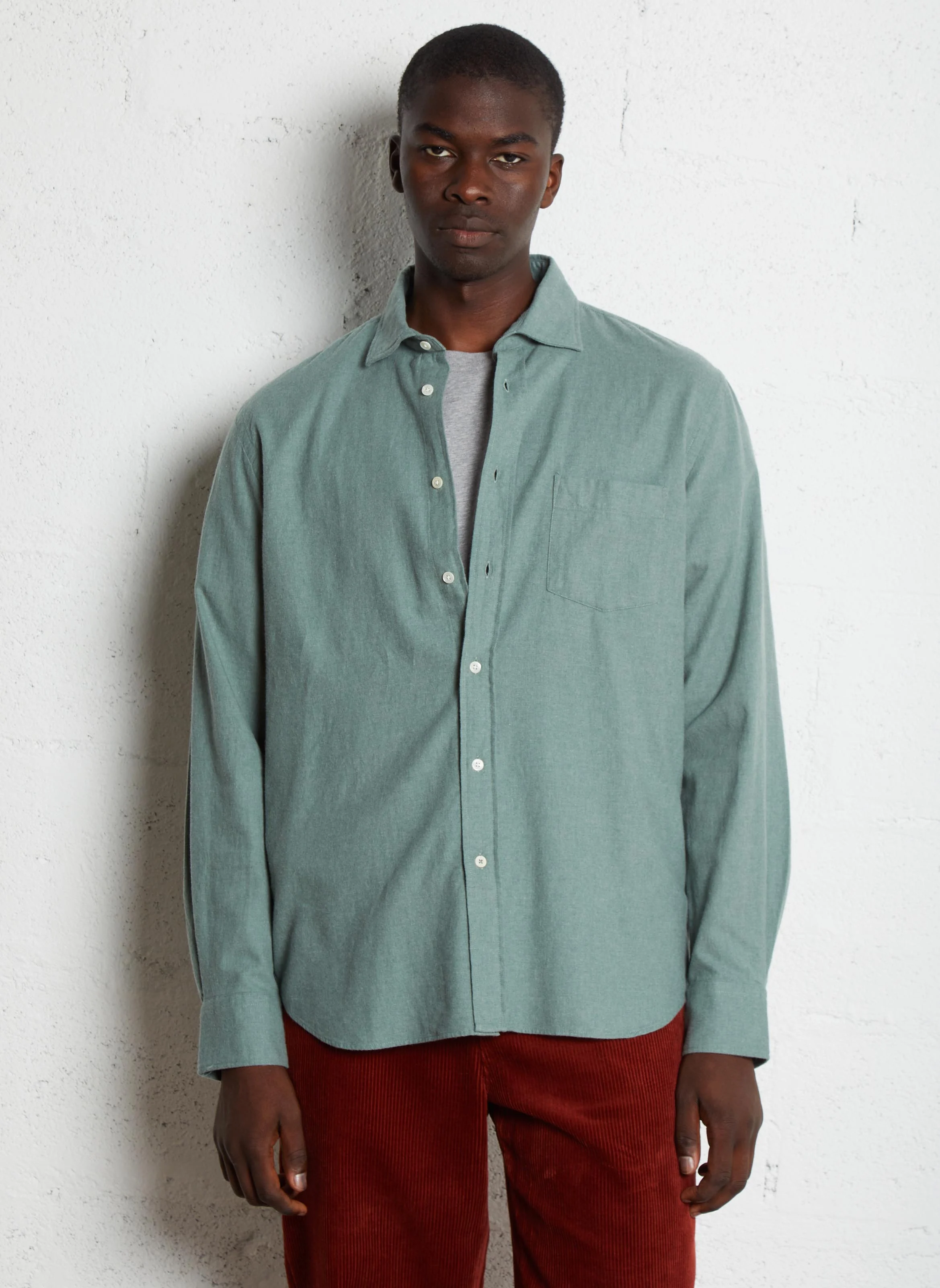 PAUL - Chemise col classique en coton | Vert
