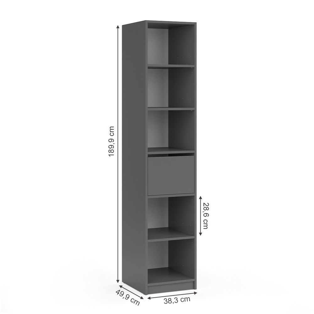 Vicco Kleiderschrank Visit Dielenschrank anthrazit Hochschrank Garderobenschrank