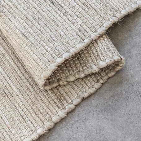 Jute Wol Katoen Vloerkleed  - Creme