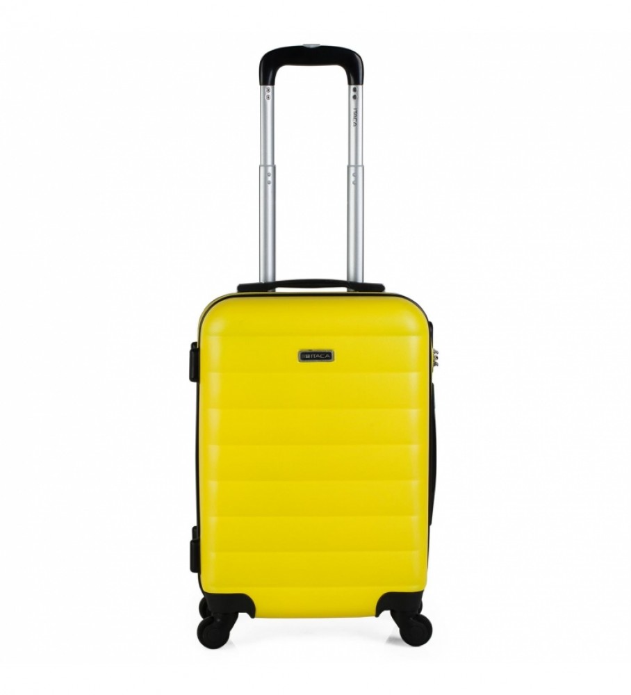 Mala de cabine rígida ITACA com 4 rodas, modelo com rodinhas, 71250 Amarela - 55 x 38 x 20 cm -