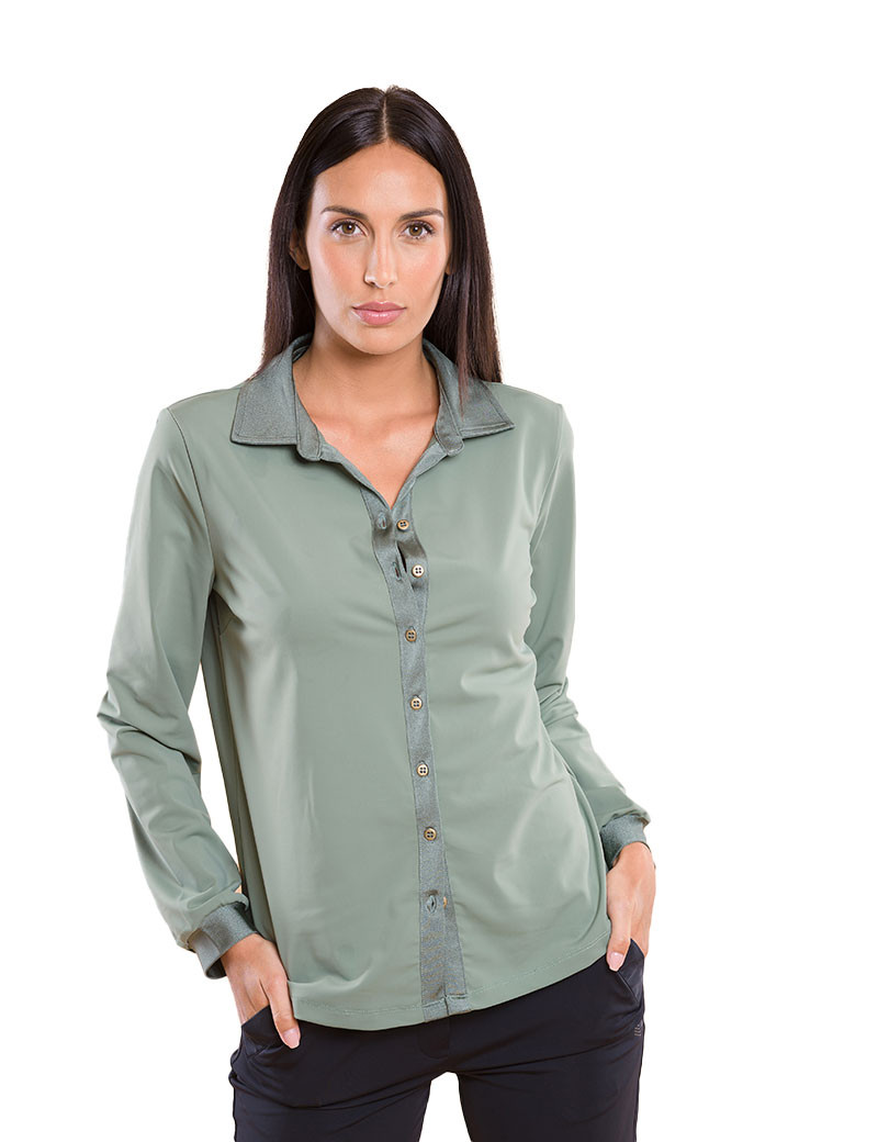 HBT BASICS SOFT - ZELIE CHEMISE  KAKI SAUGE