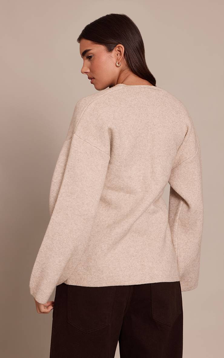Avoine Cardigan Cache-cœur Avec Détails De Finition Contrastés