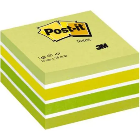 Post-it® Haftnotiz Würfel, 70 g/qm, 76 x 76 mm, pastellgrün, 450 Blatt