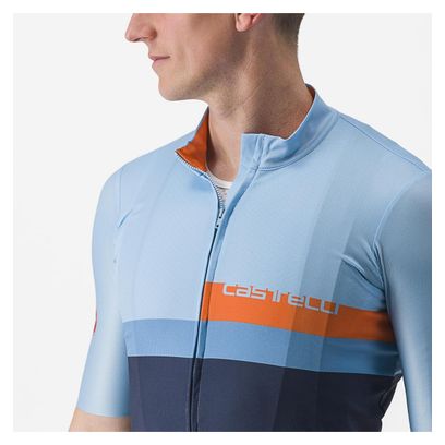 Maillot Manches Courtes Castelli A Blocco Bleu
