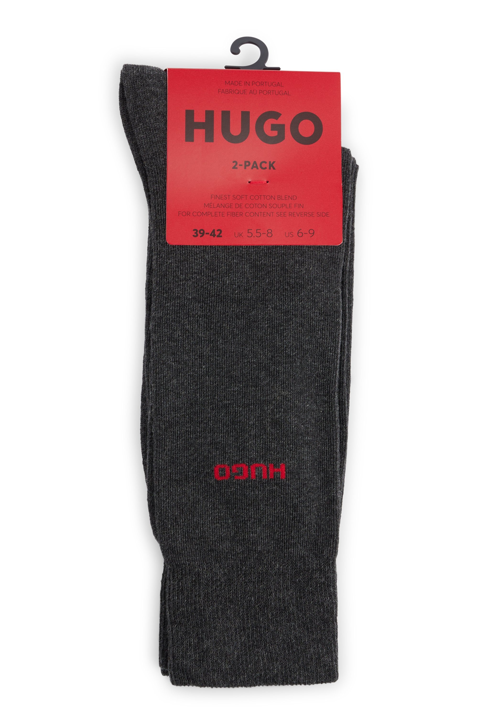 HUGO Underwear Businesssocken »2P RS UNI CC« Packung, 2er Pack, 2 Paar tlg. mit kontrastfarbenem HUGO Logo-Schriftzug