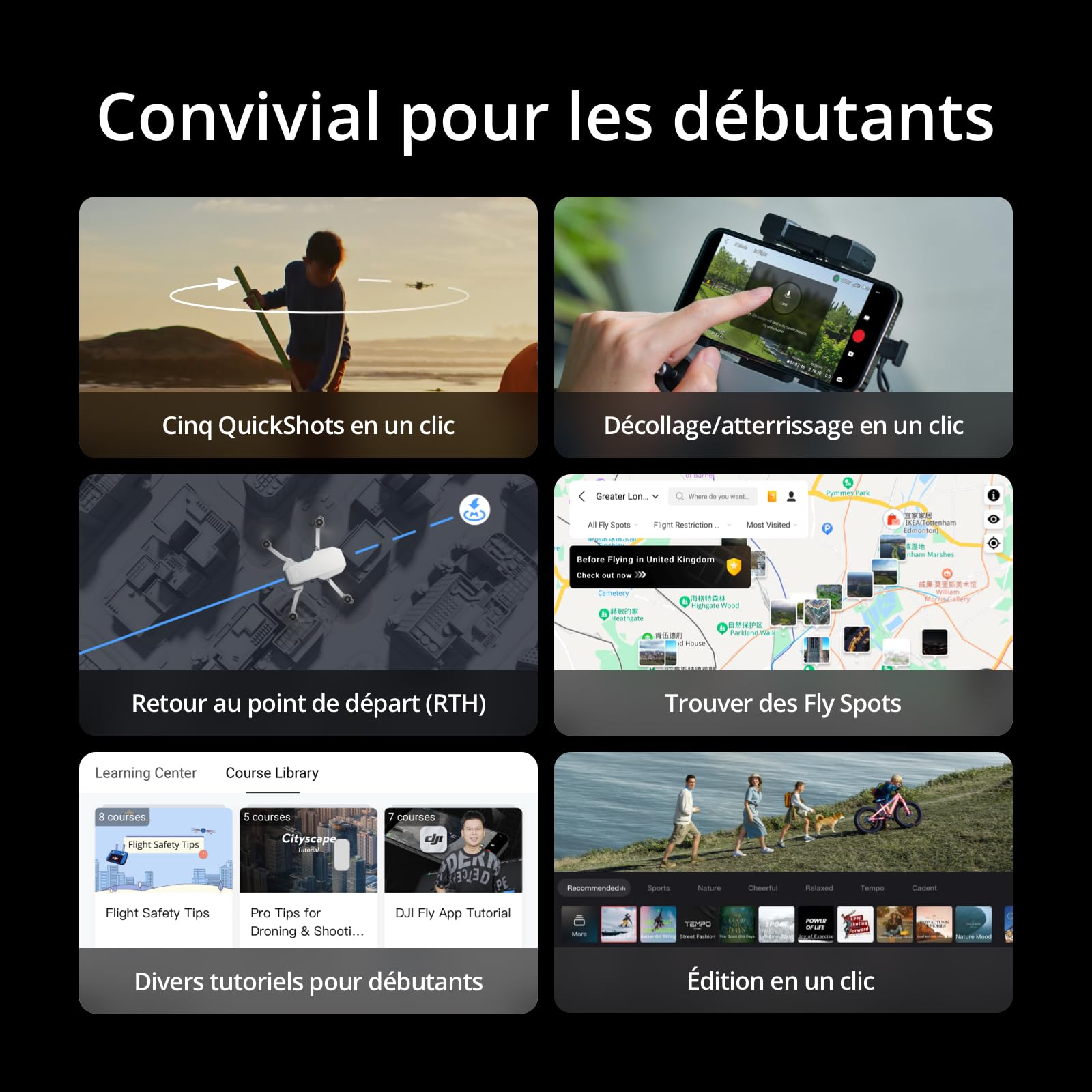 DJI Mini 4K, Drone Caméra 4K UHD, Moins de 249 g, Stabilisation de la Nacelle à 3 Axes, Transmission Vidéo sur 10 km, Retour Auto, Résistance au Vent,