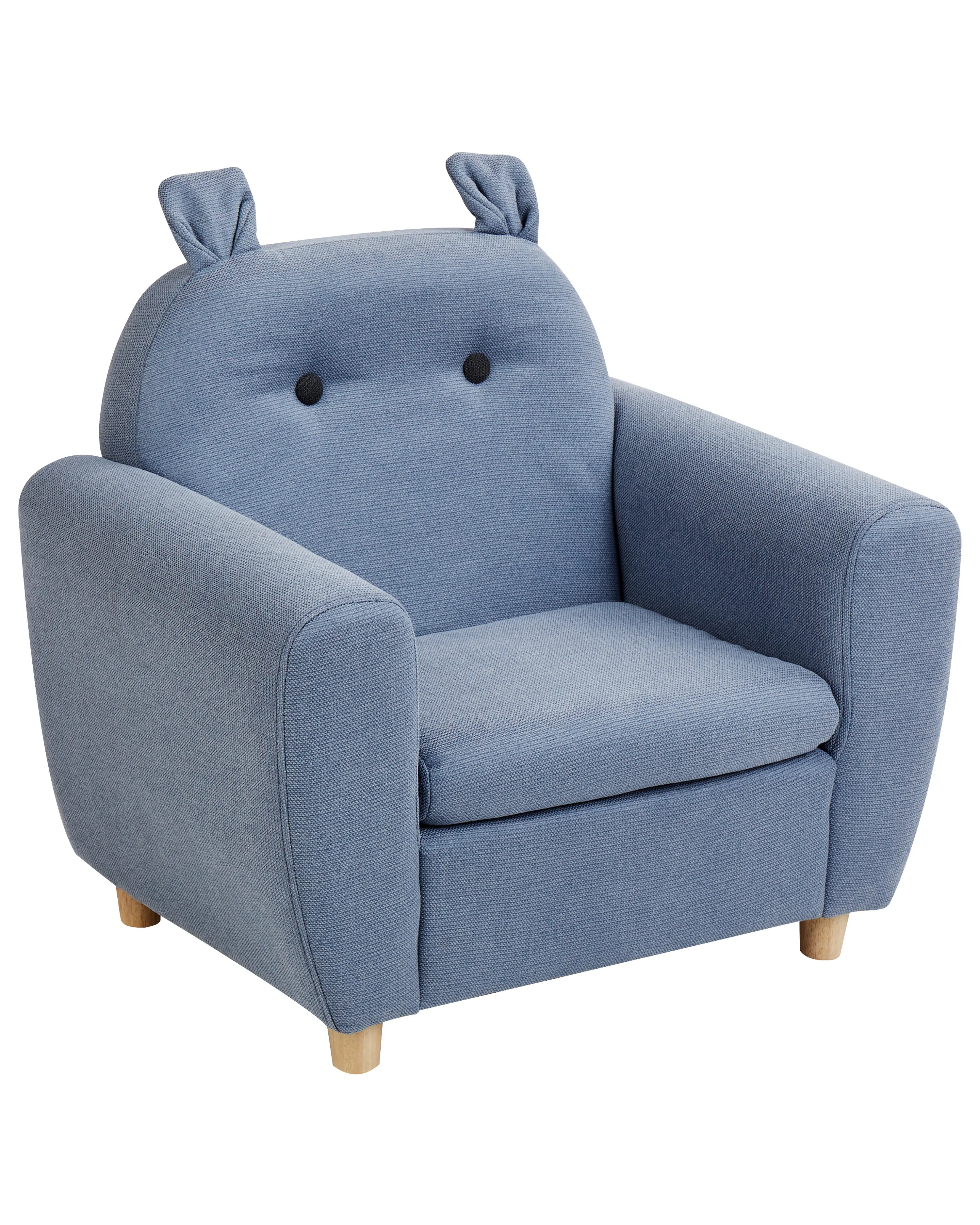 Kinderfauteuil Nijlpaard MARIBO Stof Blauw