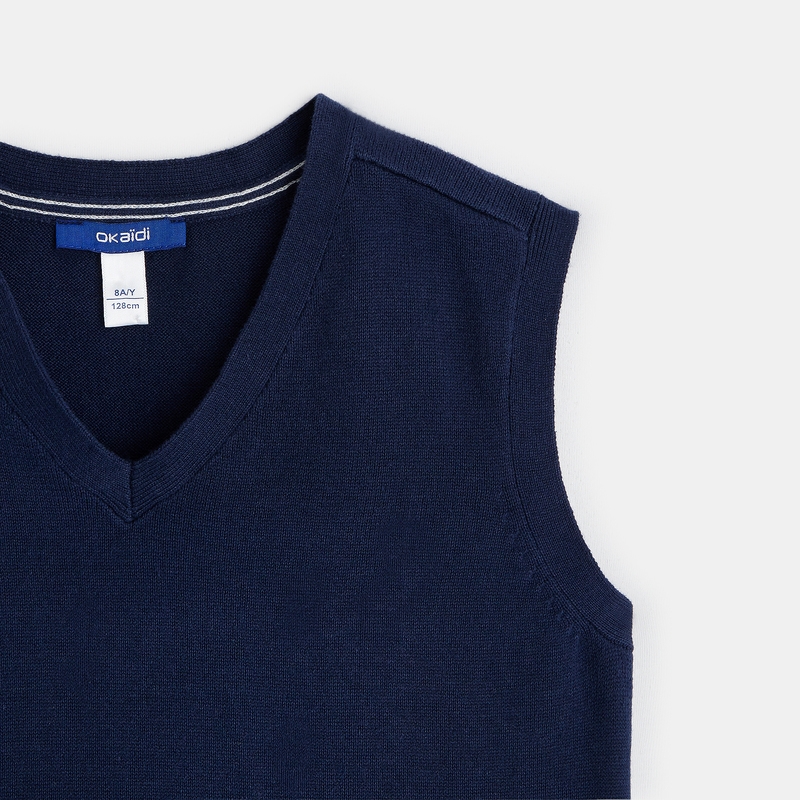 Pull sans manches bleu garçon