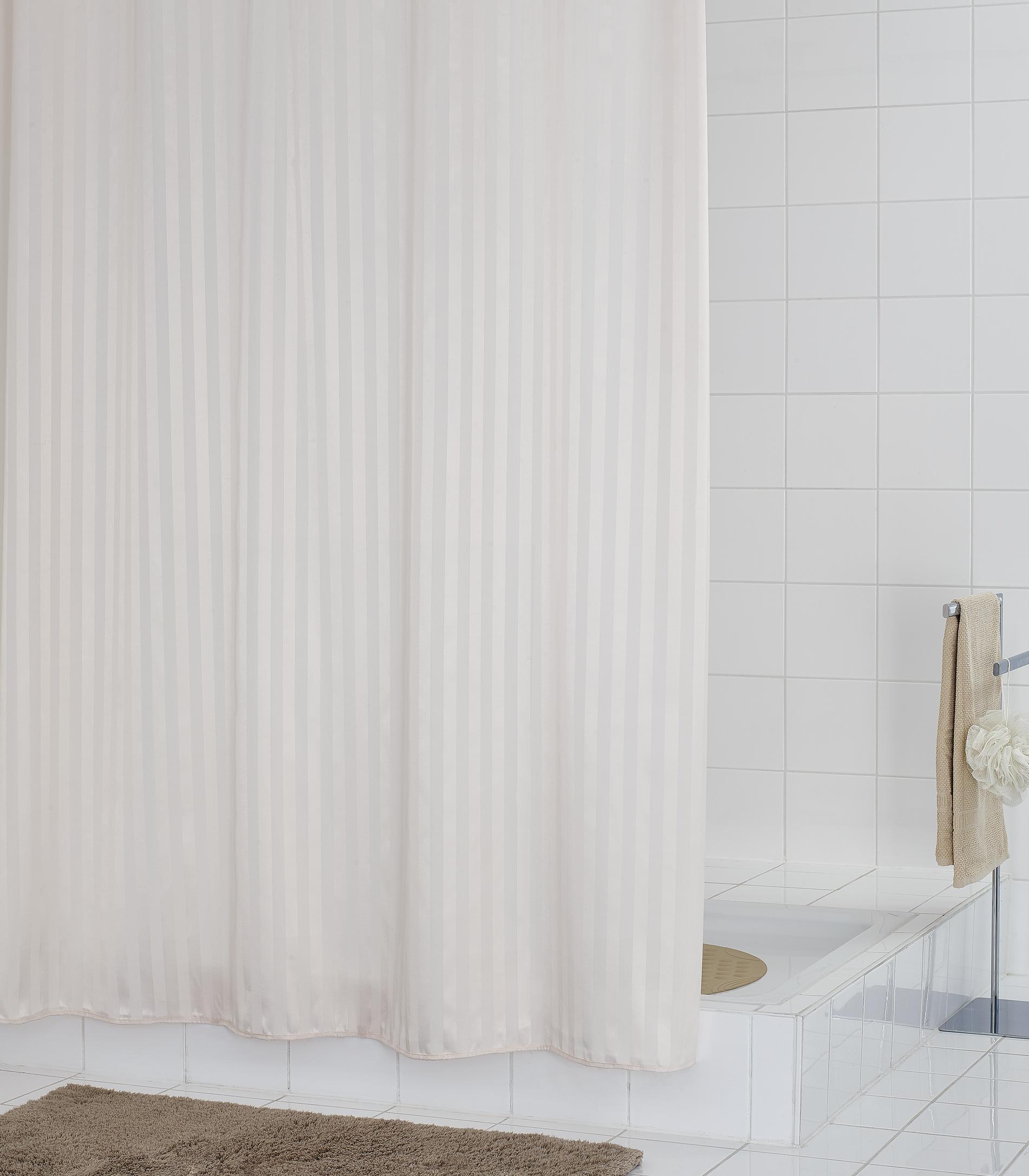 Duschvorhang Textil Satin weiß 180x200 cm