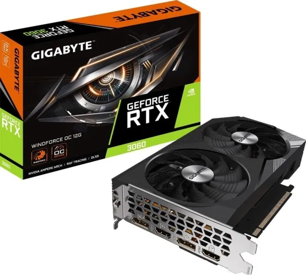 GIGABYTE RTX 3060 Windforce OC 12G, GeForce RTX 3060, 12 GB, GDDR6, 192 Bit, 7680 x 4320 pixel, PCI Express x16 4.0 - LHR