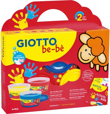 GiottoBebe Fingermaling 300 ml, Rød/Gul/Blå