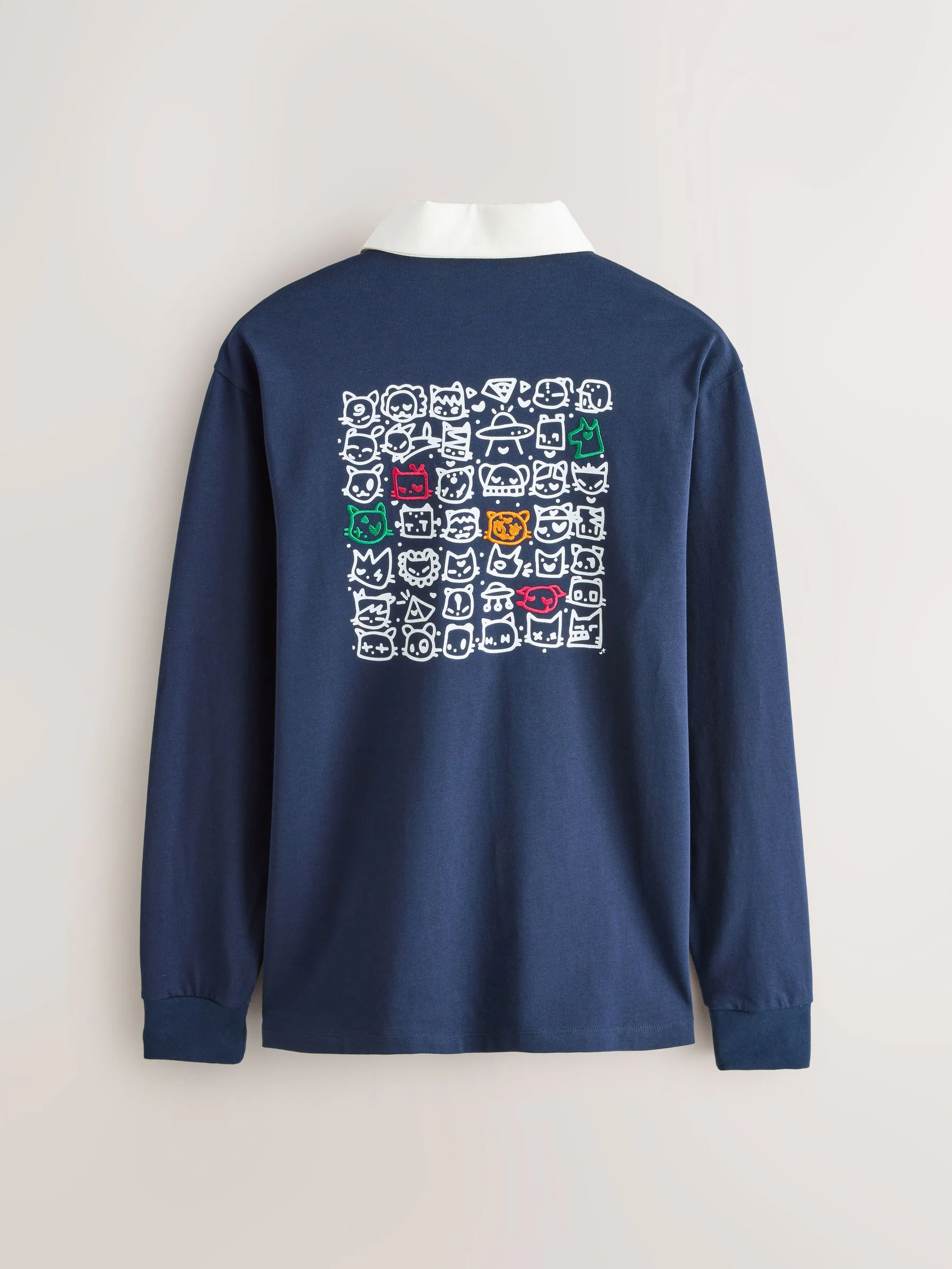 Marineblauwe Tot Cat-licentie - Rugbyshirt