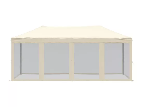 Tente de réception pliable avec parois Crème 3x6 m