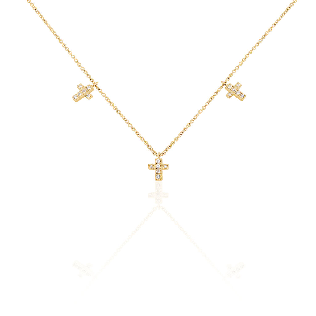 Collier Fatos Plaqué Or Jaune Oxyde De Zirconium