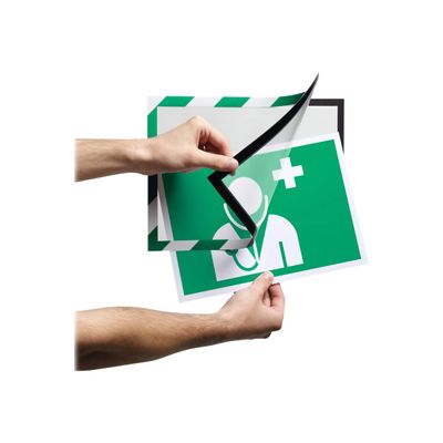Durable Duraframe Magnetic Security - Cadre d'affichage magnétique bicolore - A4 - vert/blanc