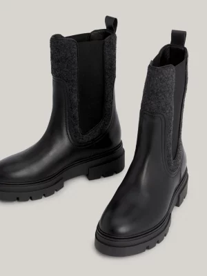 Botas Chelsea de couro contrastante
