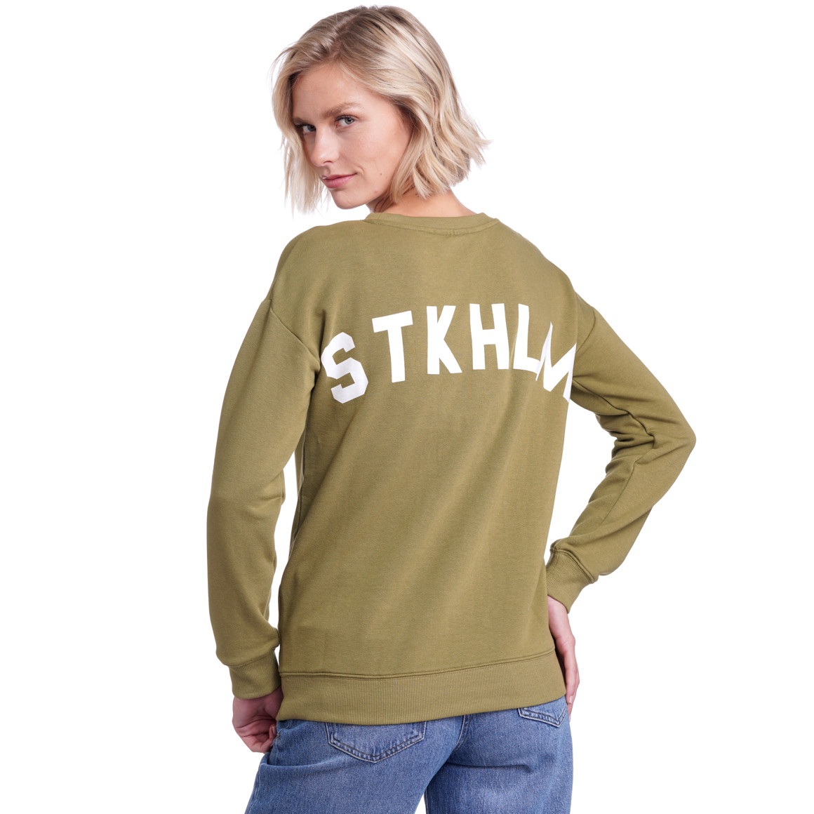 Jonas Nielsen Damen Sweatshirt mit Rückenprint oliv