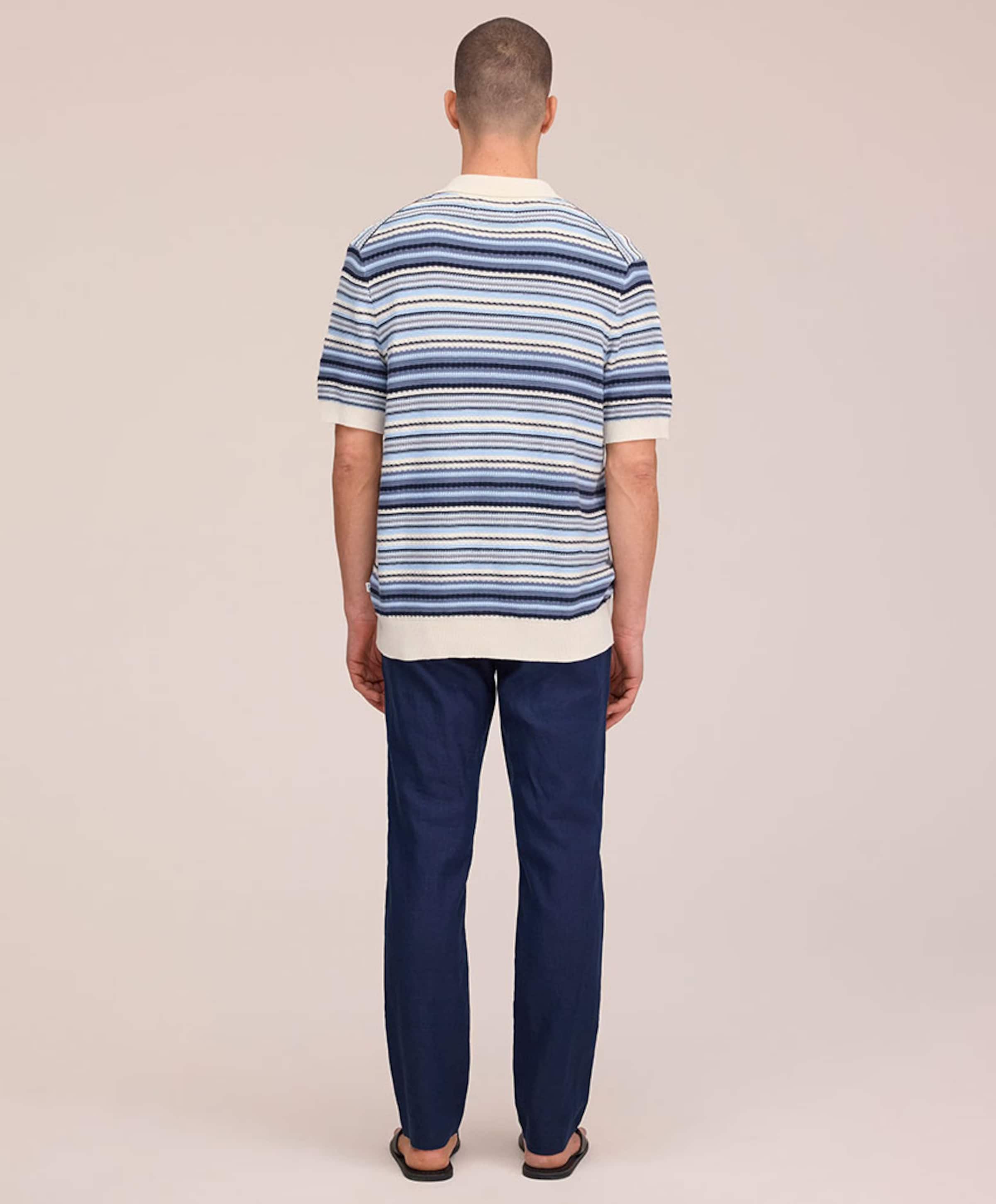 NN.07 Heren overhemd korte mouw blauw