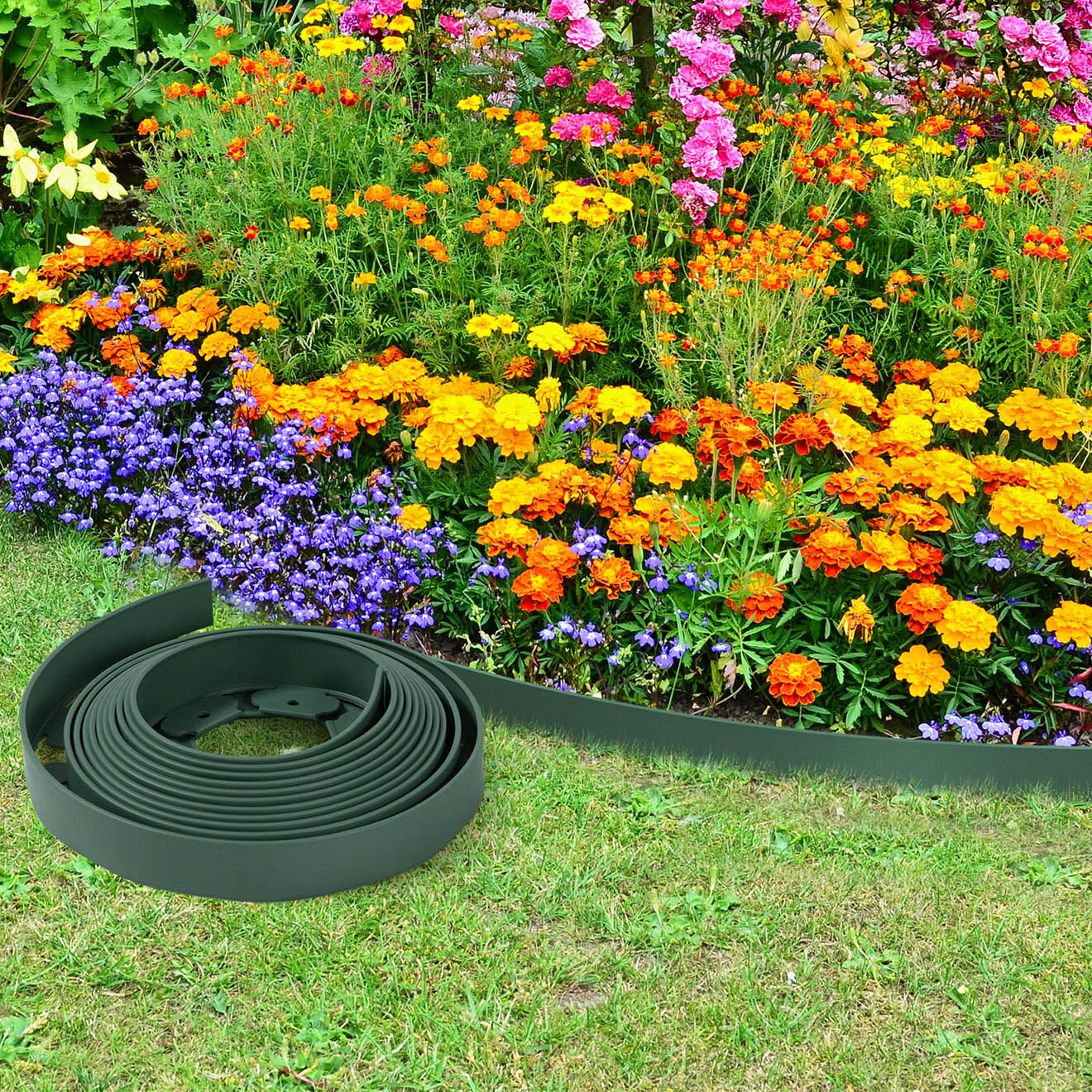 Pratik Garden Bordurette plastique avec piquets grise - 10 m