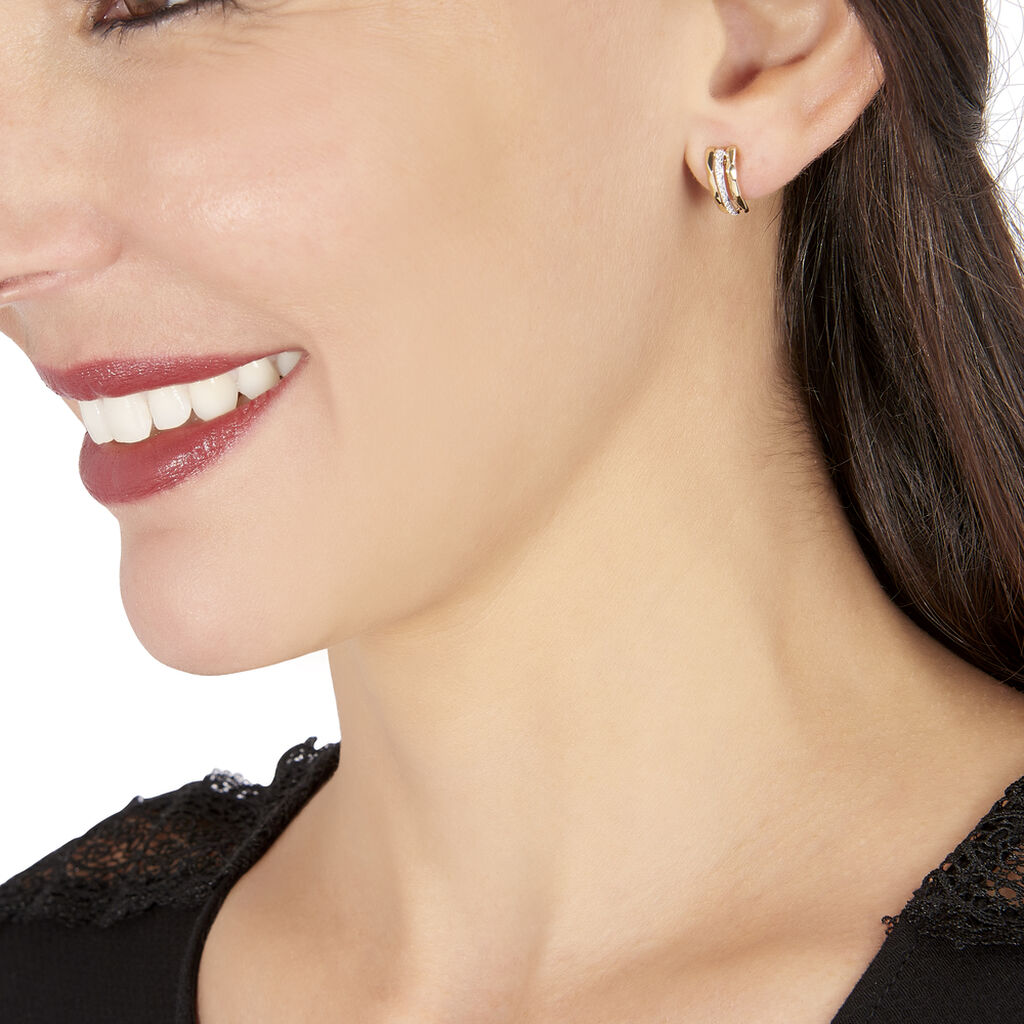 Boucles D'oreilles Pendantes Allyson Or Jaune Oxyde De Zirconium