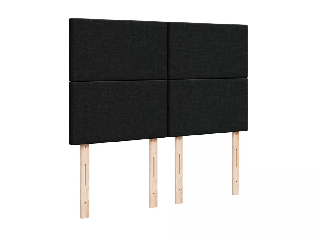 Sommier à lattes de lit avec matelas Noir 140x190 cm Tissu