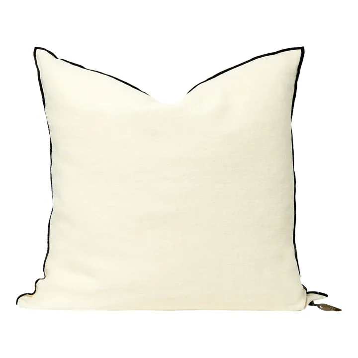 Maison de Vacances Coussin Vice versa black line en lin lavé stone washed | Naturel
