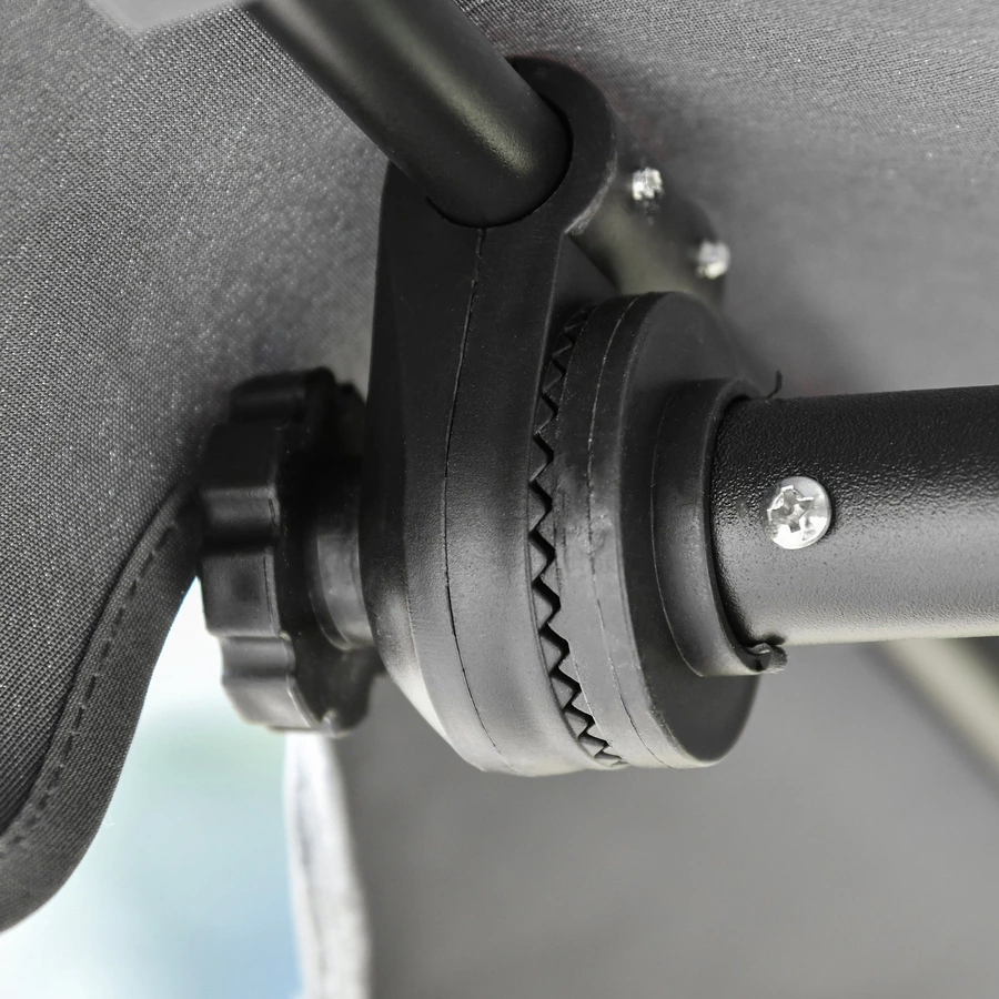 Outsunny 3-Sitzer Hollywoodschaukel mit verstellbarem Dach Grau