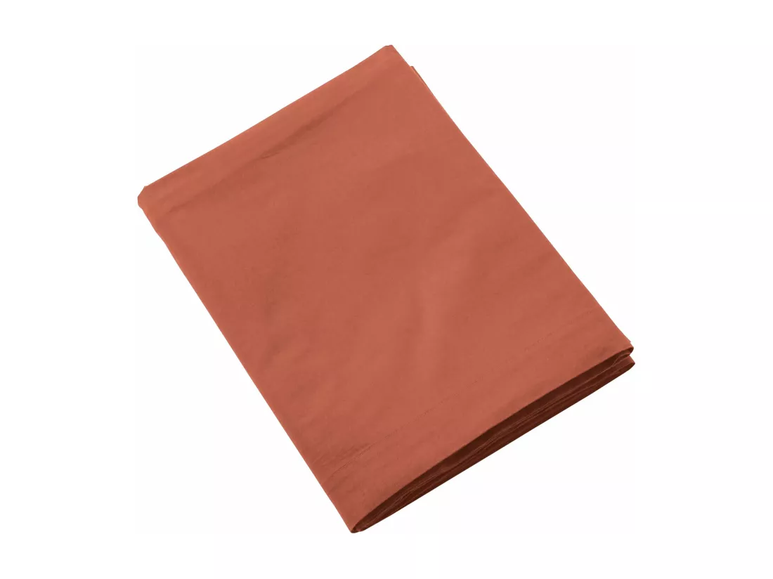 Drap plat coton lavé - SOMEO Terracotta 180x290 - CELESTE