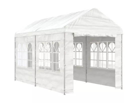 Belvédère avec toit blanc 4,46x2,28x2,69 m polyéthylène