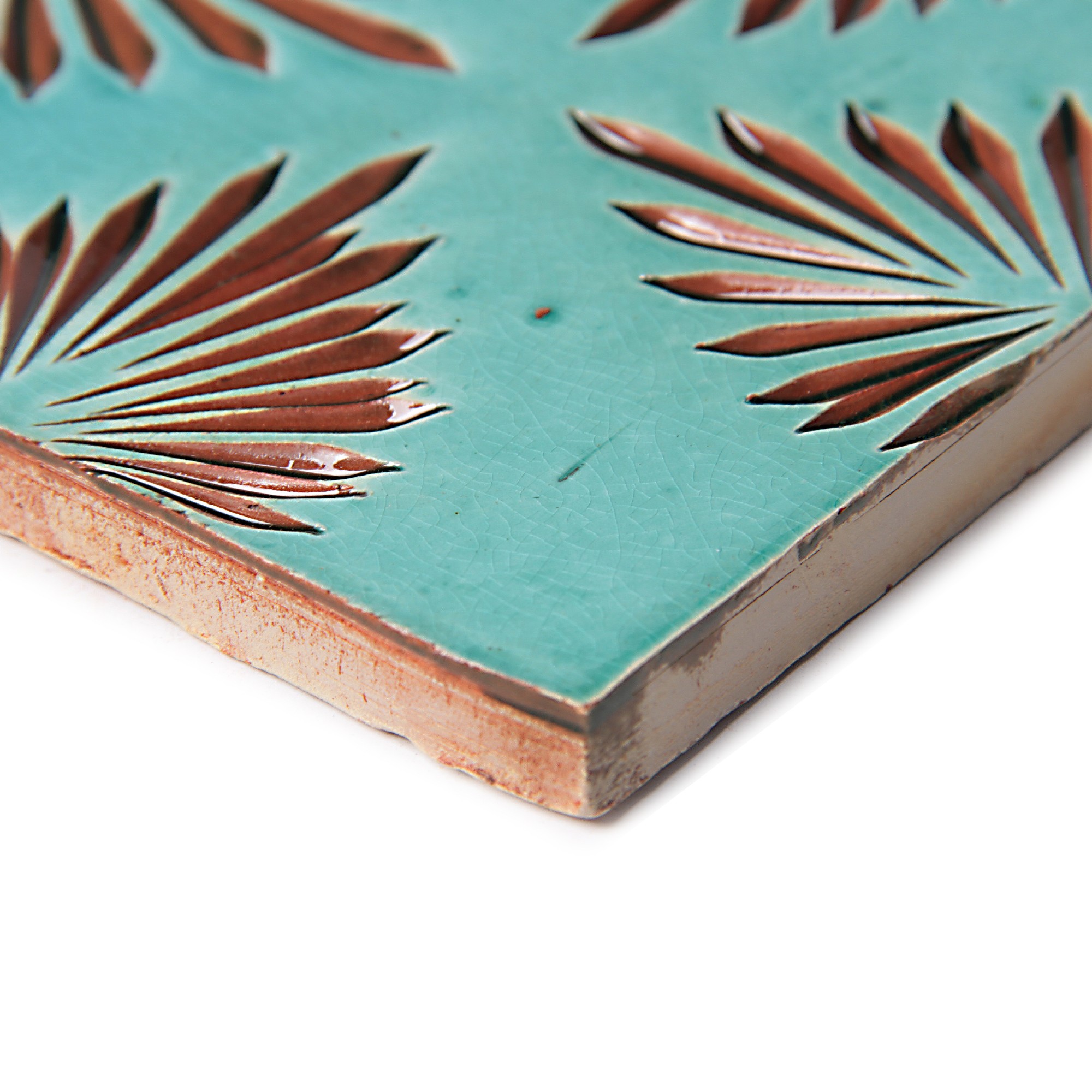 Fliese 'quatrelle turquoise', türkis, L 10 cm, B 10 cm, H 1 cm von fischer's lagerhaus