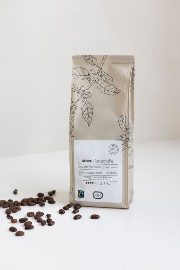 Koffiebonen, biologisch, Andoro Peru/Indonesië, 250 gram