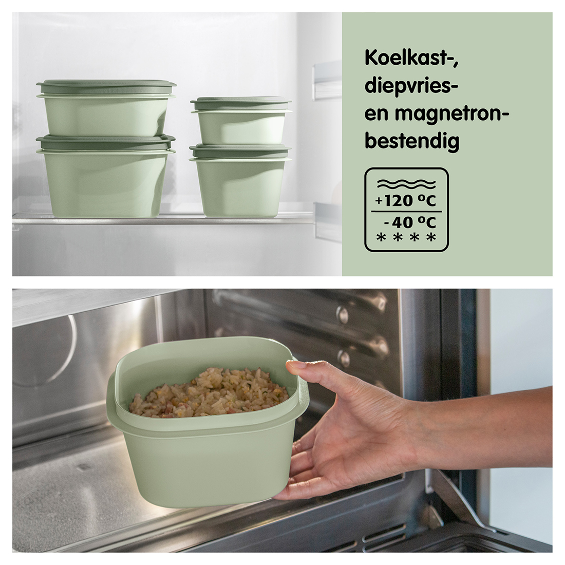 Sunware Sigma home 3-delige set vershoudbakjes - Green