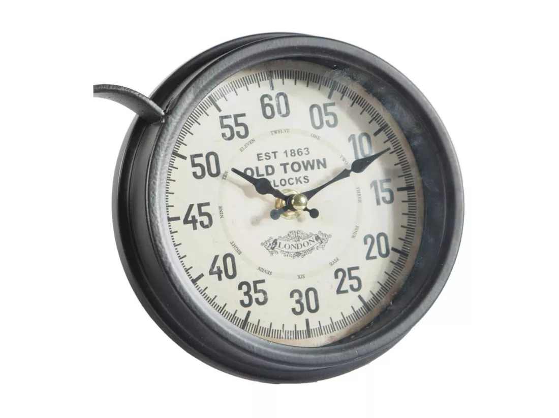 Double horloge de table noire 34x21x15