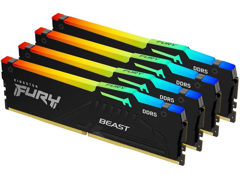 Kingston DDR5-RAM FURY Beast RGB 5600 MHz 4x 32 GB High-Performance Arbeitsspeicher mit RGB-Beleuchtung
