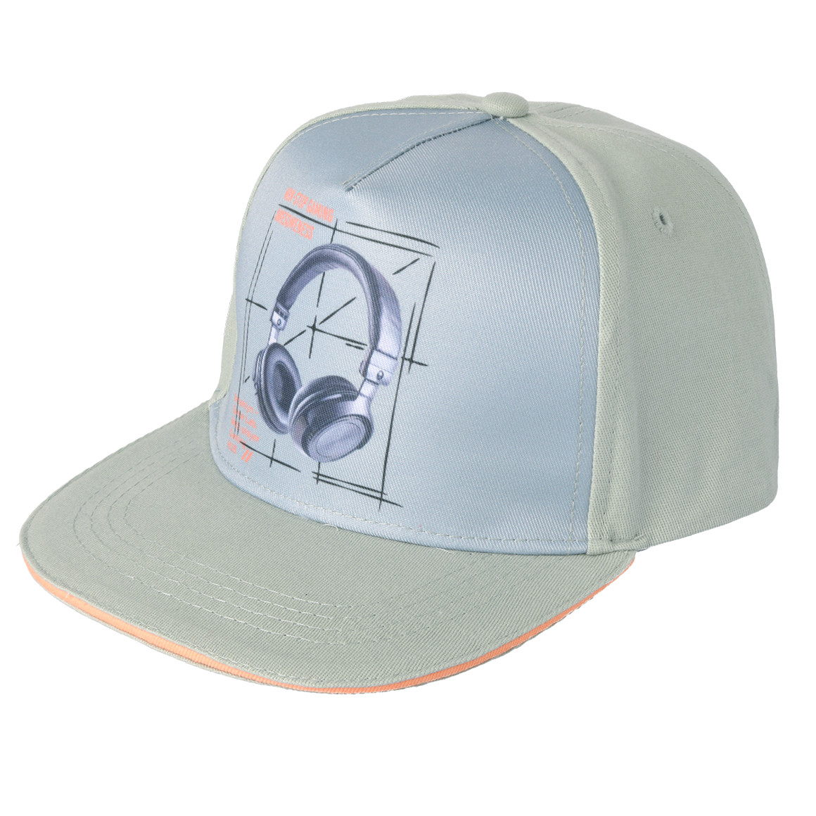 Yigga Jungen Kappe mit Headset-Motiv salbei