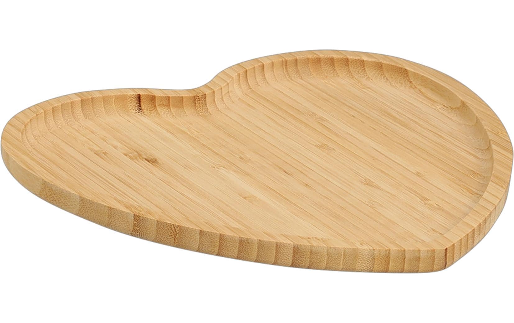 Serviertablett Herz 27 x 25 cm, BambusServierbrett aus Holz