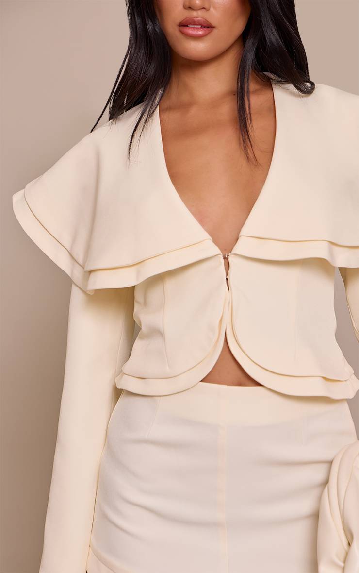 Crème Combinaison-short Oversize Tissée Ajustée
