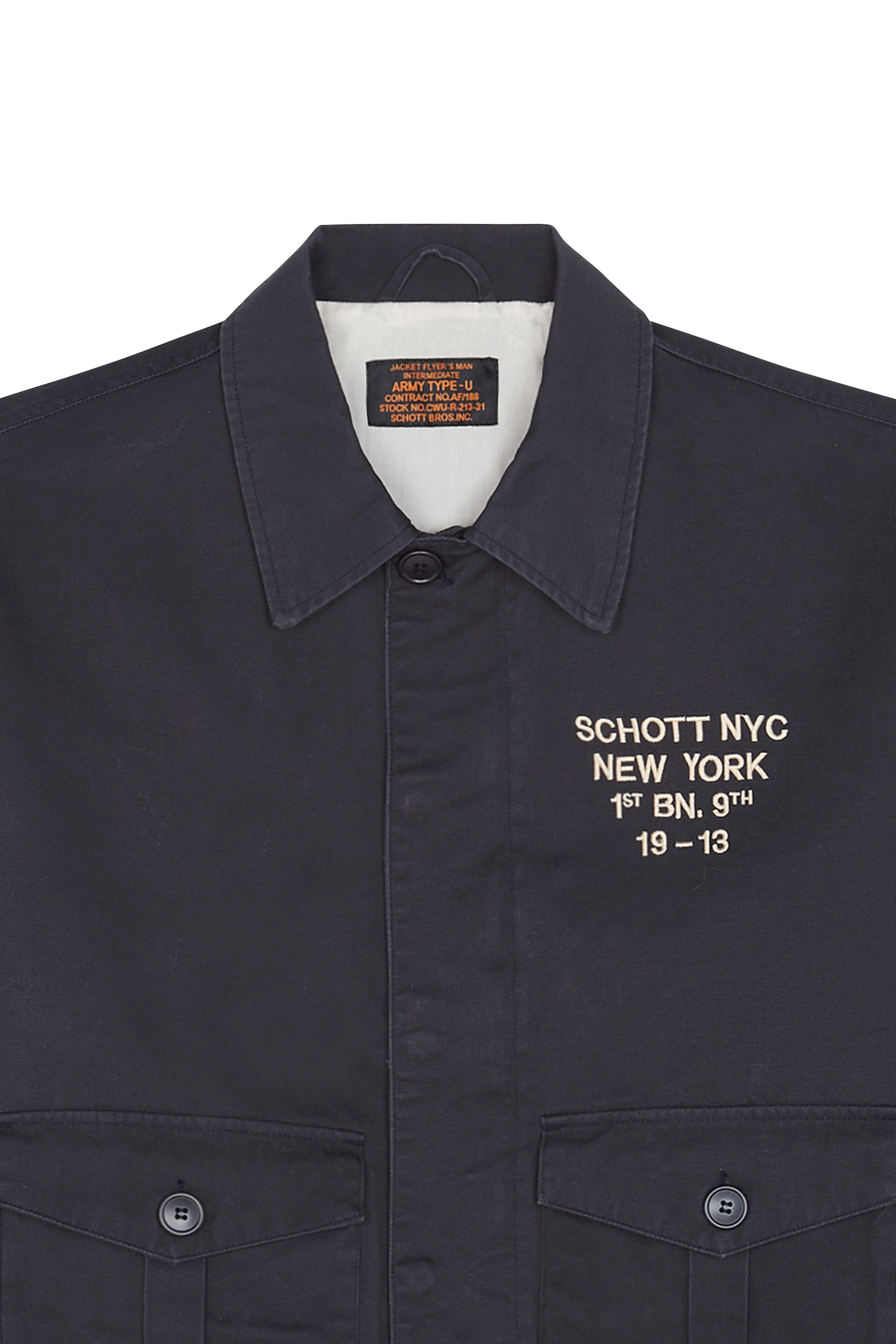 SCHOTT VESTE BLOUSON PILOTE ZIPPE BRODE DOS SCHOTT. Bleu