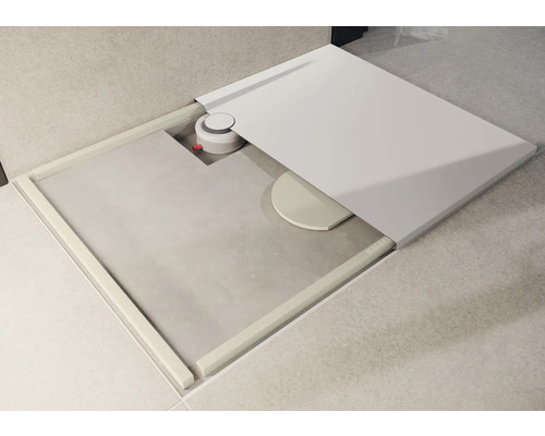 KALDEWEI SUPERPLAN ZERO Secure Plus 1514-5 douchebak, 80 x 75 x 3,7 cm, warm beige, matte afwerking, antislipcoating over het gehele oppervlak met bakdrager, 351447982661