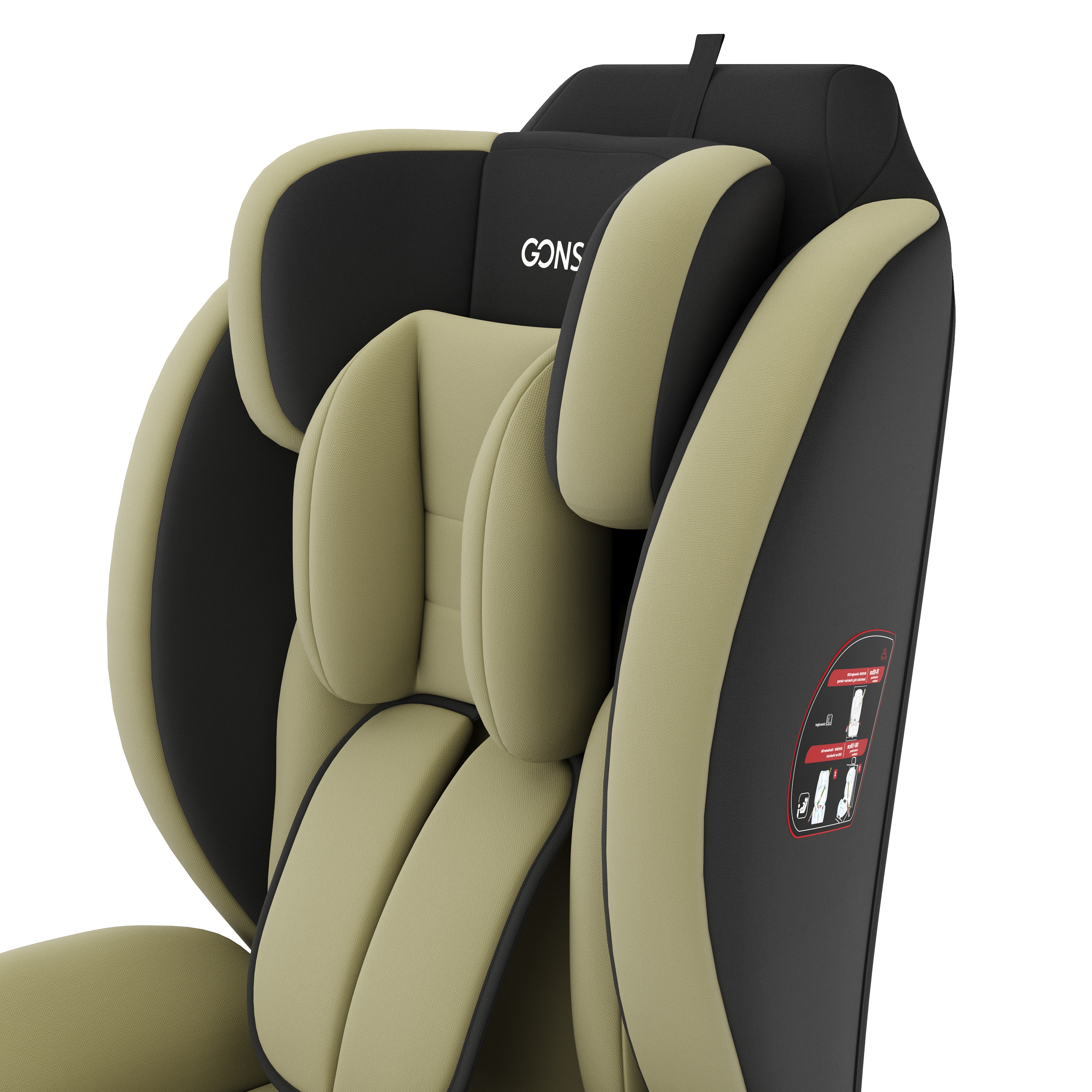 Kindersitz Auto olive