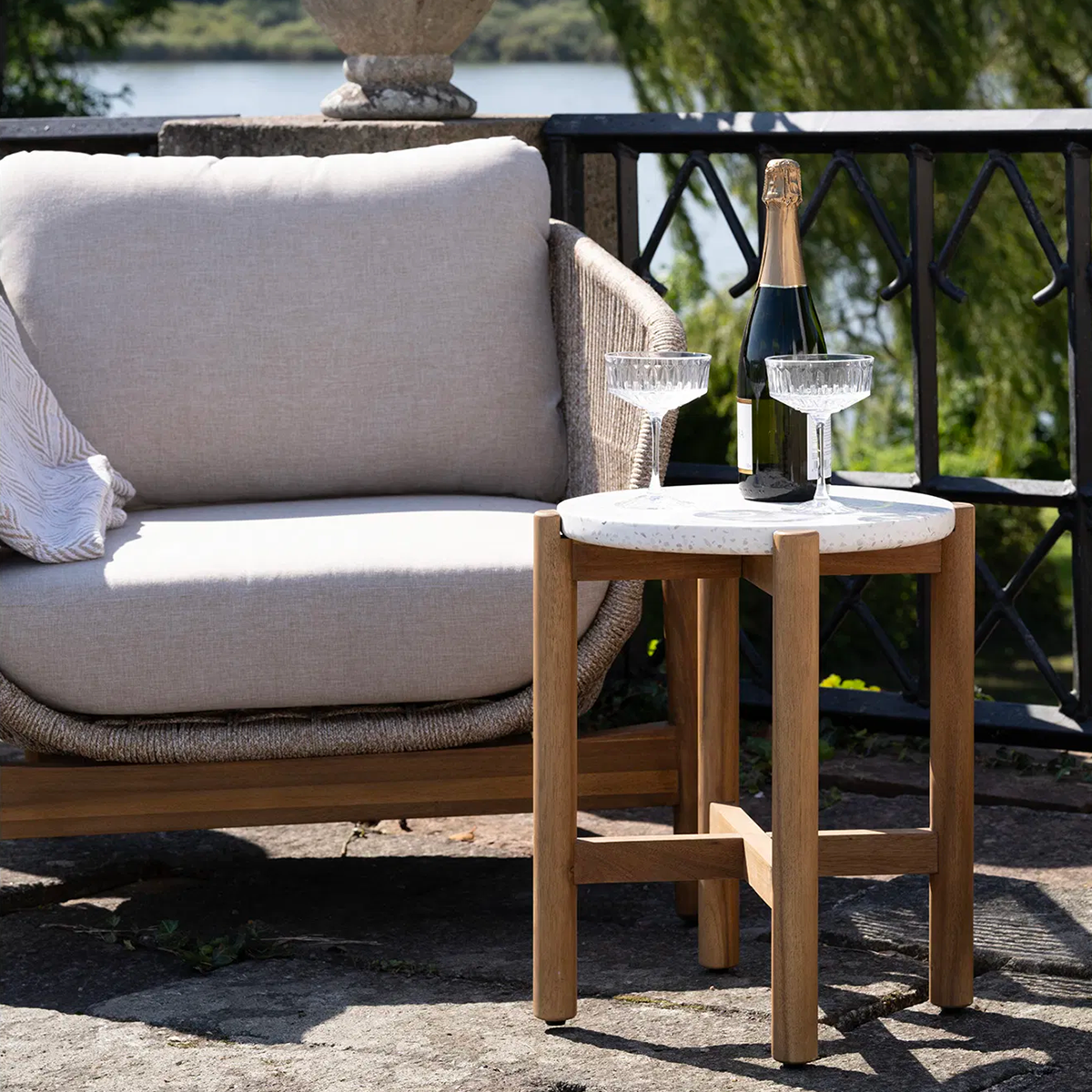 Houten tuin bijzettafel Teresa Naturel