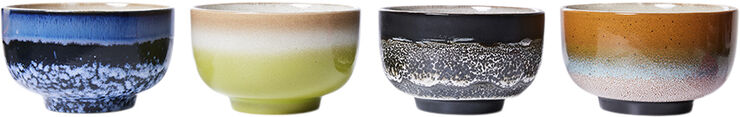 HK Living 70s ceramics noodle bowls groovy set of 4 Multi