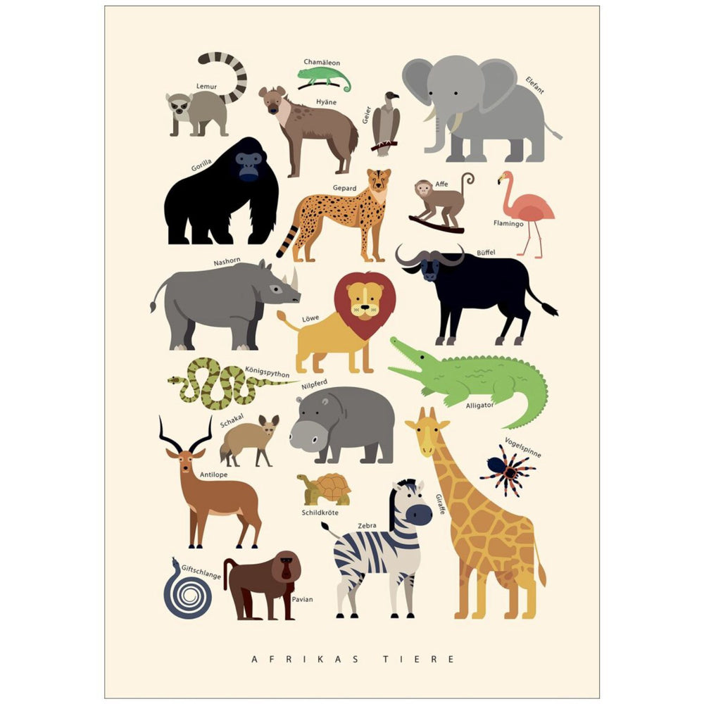 Køb Poster & Frame Citatplakat - Afrikas Tiere