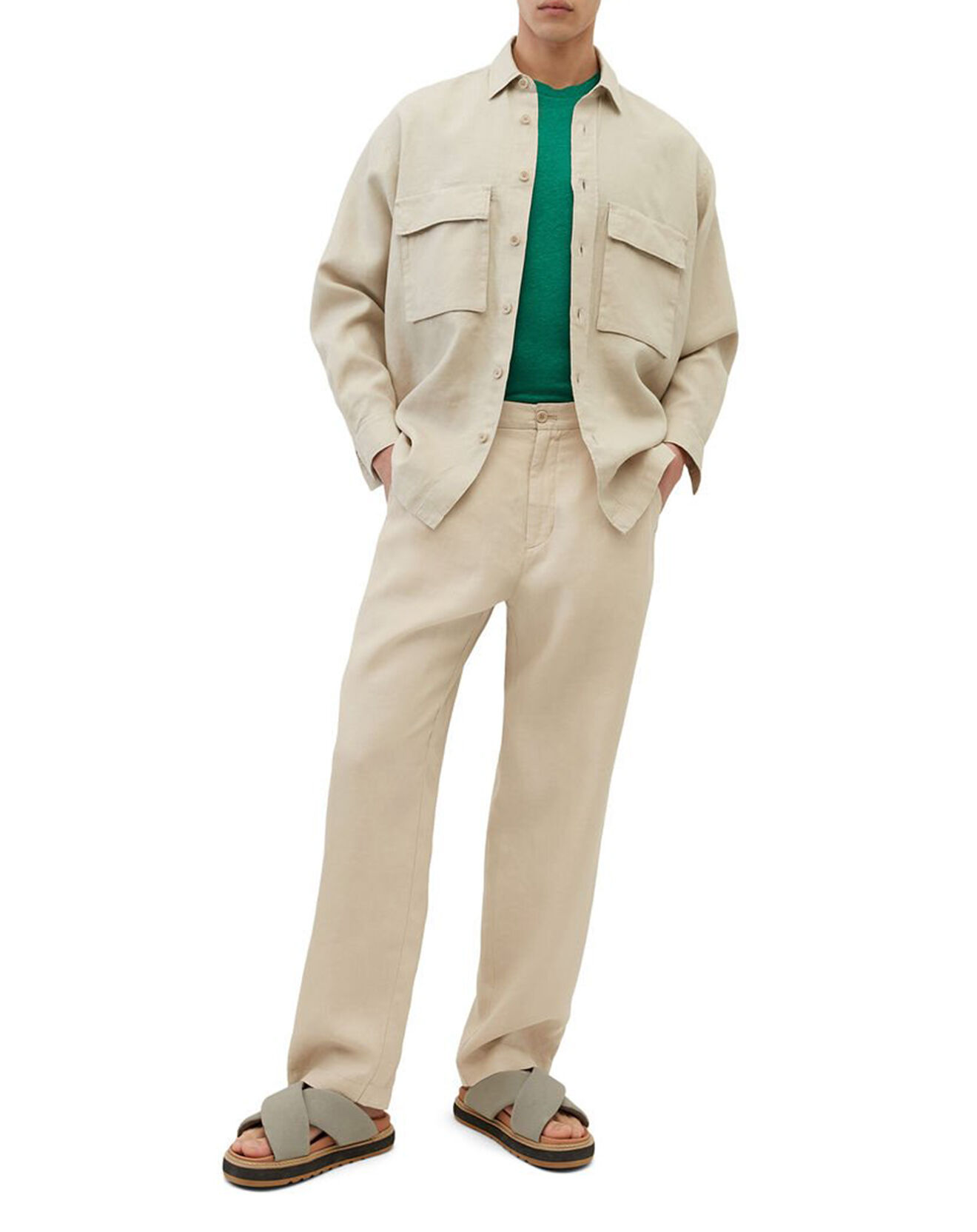 Marc O'Polo Pantalon 100% Lin Mossbo Pant Pinces beige