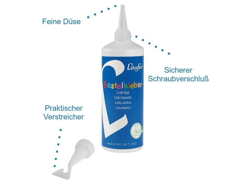 Läufer Bastelkleber 100 g Klebstoff für Papier, Pappe, Leder, Textilien usw.