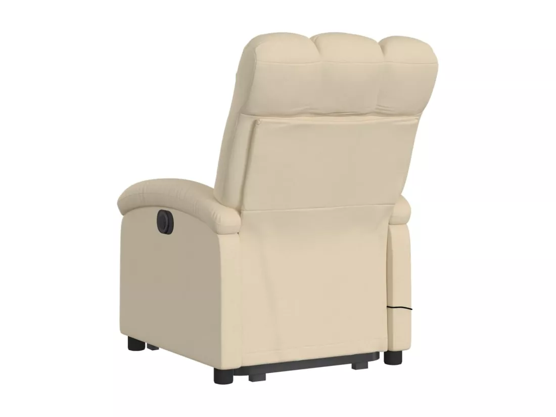 Fauteuil inclinable massant électrique Crème Tissu