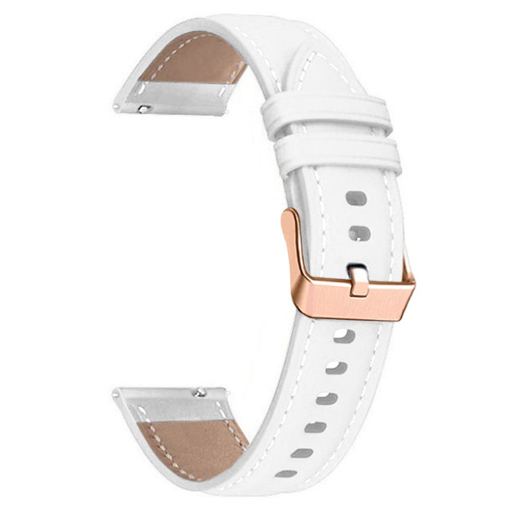 Garmin Vivoactive 4S Echtleder Armband mit Dornschliesse (Gelenkumfang: 180-220mm) - Weiss / Braun