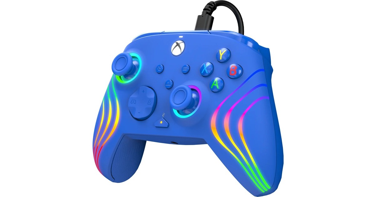 PDPWired Controller - Afterglow Wave  (Blauw, Xbox Series X|S, Xbox One, PC)