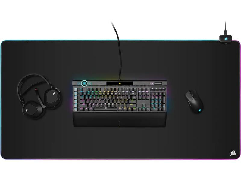 Corsair Gaming-Mausmatte MM700 RGB Extended 3XL iCUE Schwar Mausmatte mit RGB-Beleuchtung