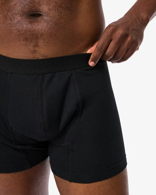 boxer homme anti fuite modèle court en coton pour les fuites légères noir